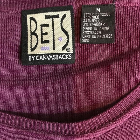 Bets by Canvasback purple long sleeve crew neck sw - Picture 4 of 4